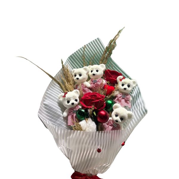 Ayıcıklı Kırmızı Gül Buketi – Özel Tasarım Dekoratif Aranjman